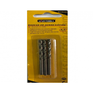 BCR045 BROCA AÇO RAPIDO HSS 4.50MM C/03P...