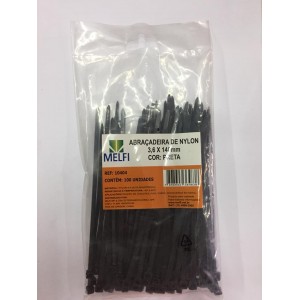 ABRACADEIRA NYLON PRETA 3,6 X 140MM MELF...