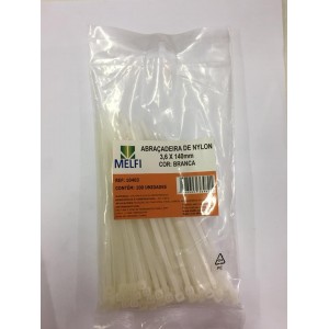  ABRACADEIRA NYLON BRANCA 3,6 X 140MM ME...
